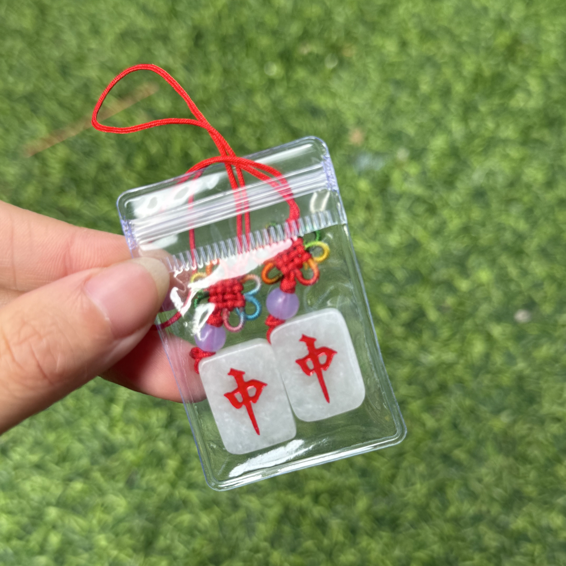 纯天然缅甸翡翠a货麻将挂件多样性发1