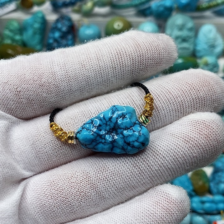 中***然绿松石未镶嵌天然原矿 地大质检