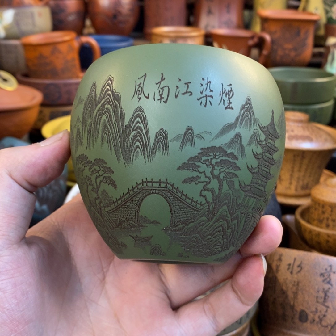 紫砂杯子宜兴全手工紫砂杯