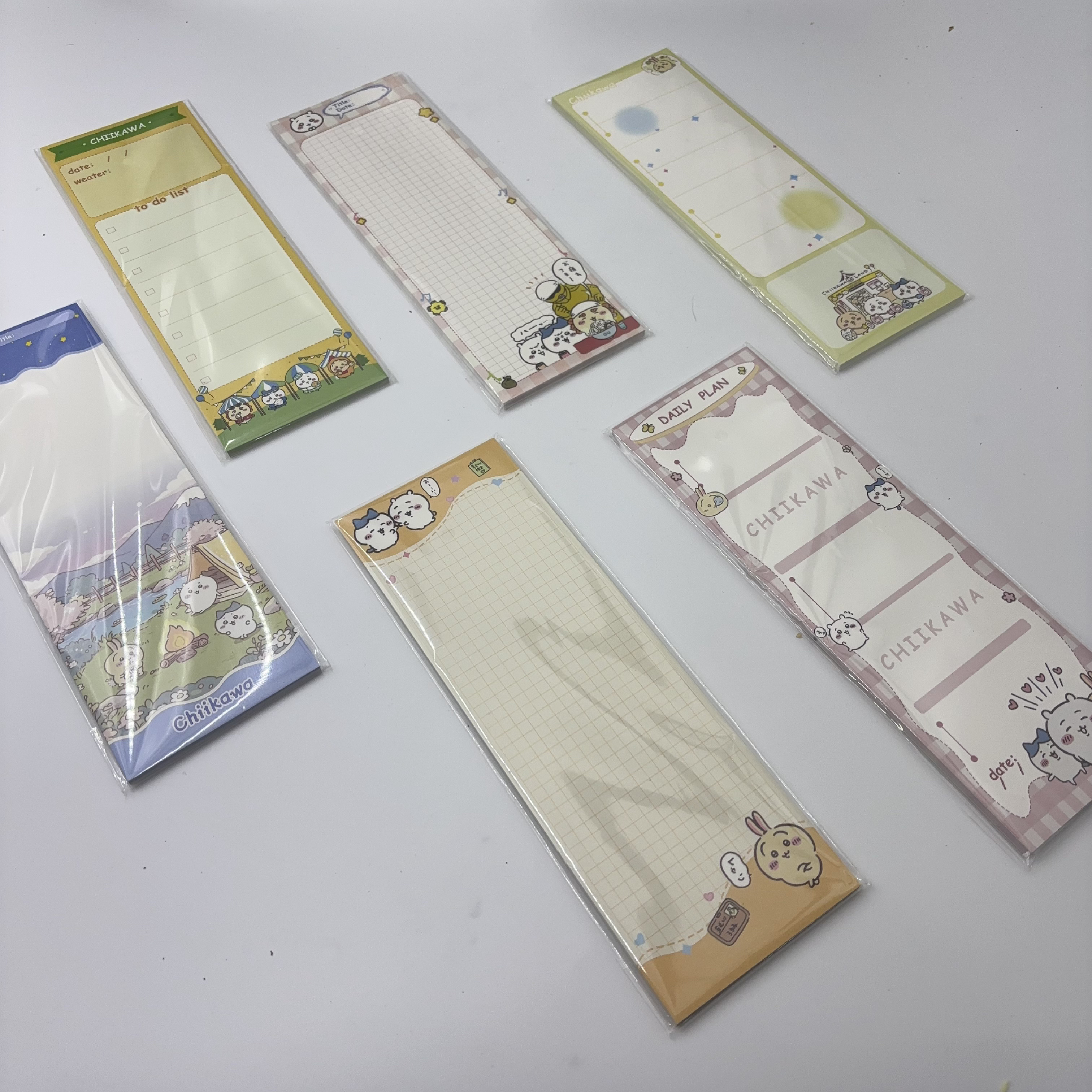 3062【6本长条本】卡哇长条彩页本手账本空白横线网格计划本便签本