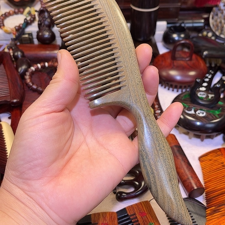 黄花梨/降香黄檀绿檀木梳子