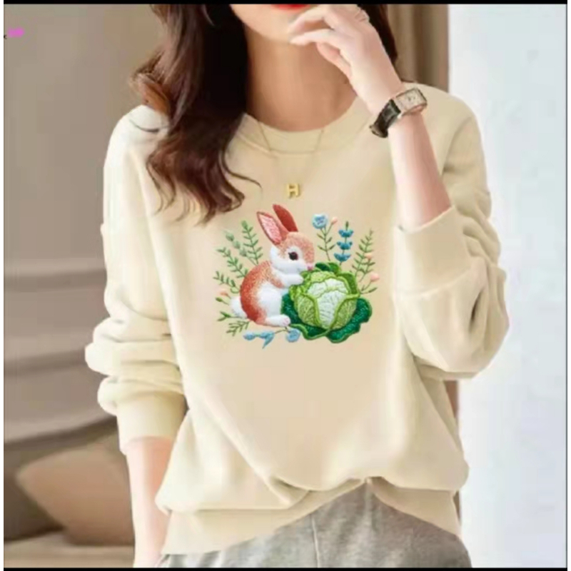 初秋女款圆领套头卫衣时尚百搭