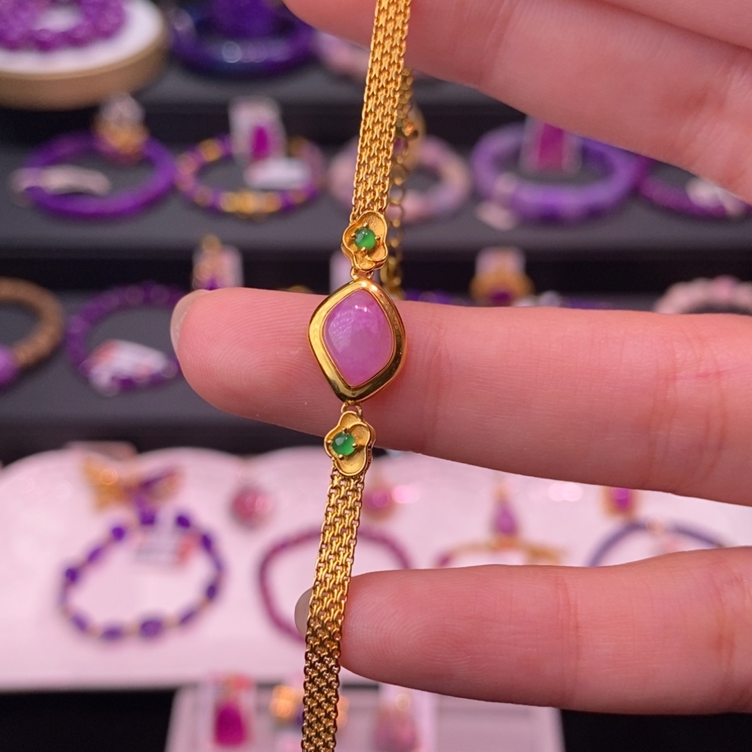 苏纪石（舒俱来）18K金镶嵌手链