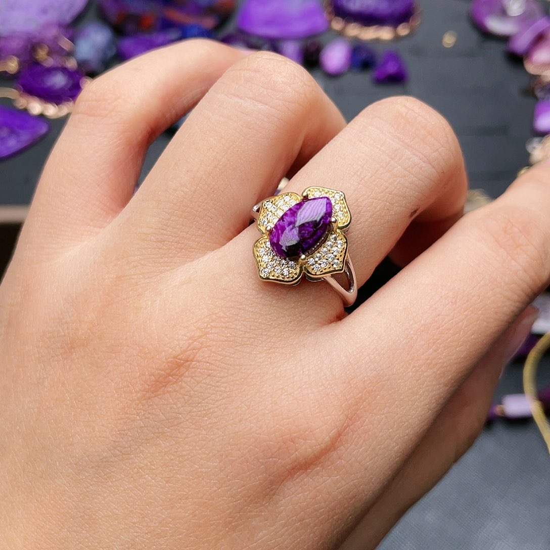 苏纪石（舒俱来）戒指银S925镶嵌