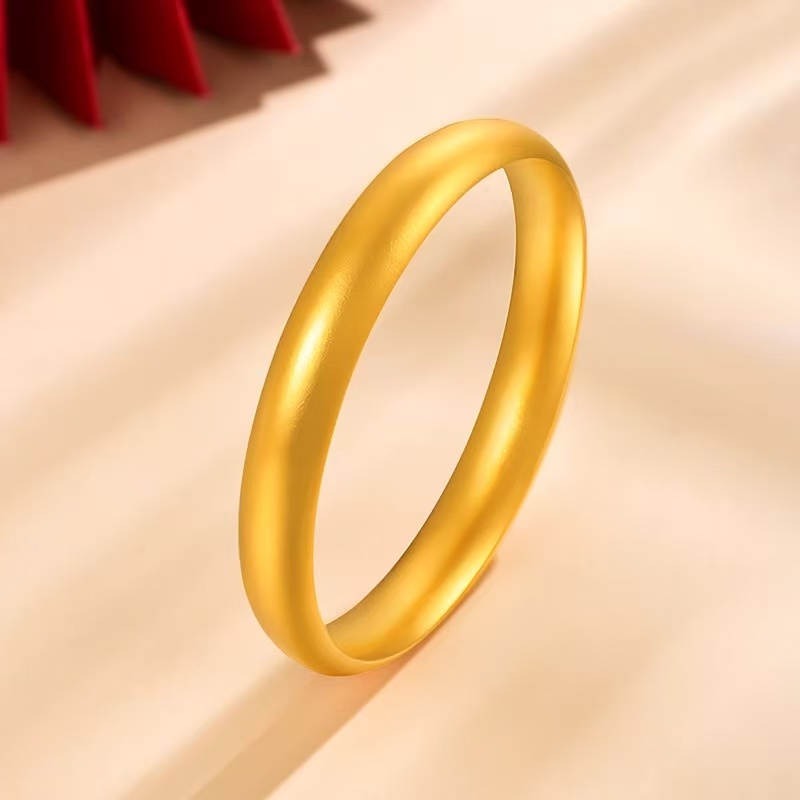 福生黄金泥鳅背光面足金999手镯