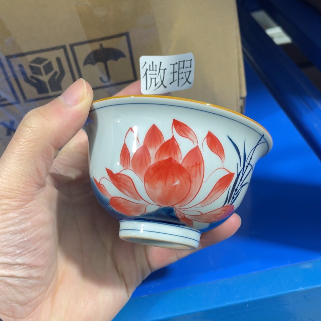 釉下手绘茶具微瑕