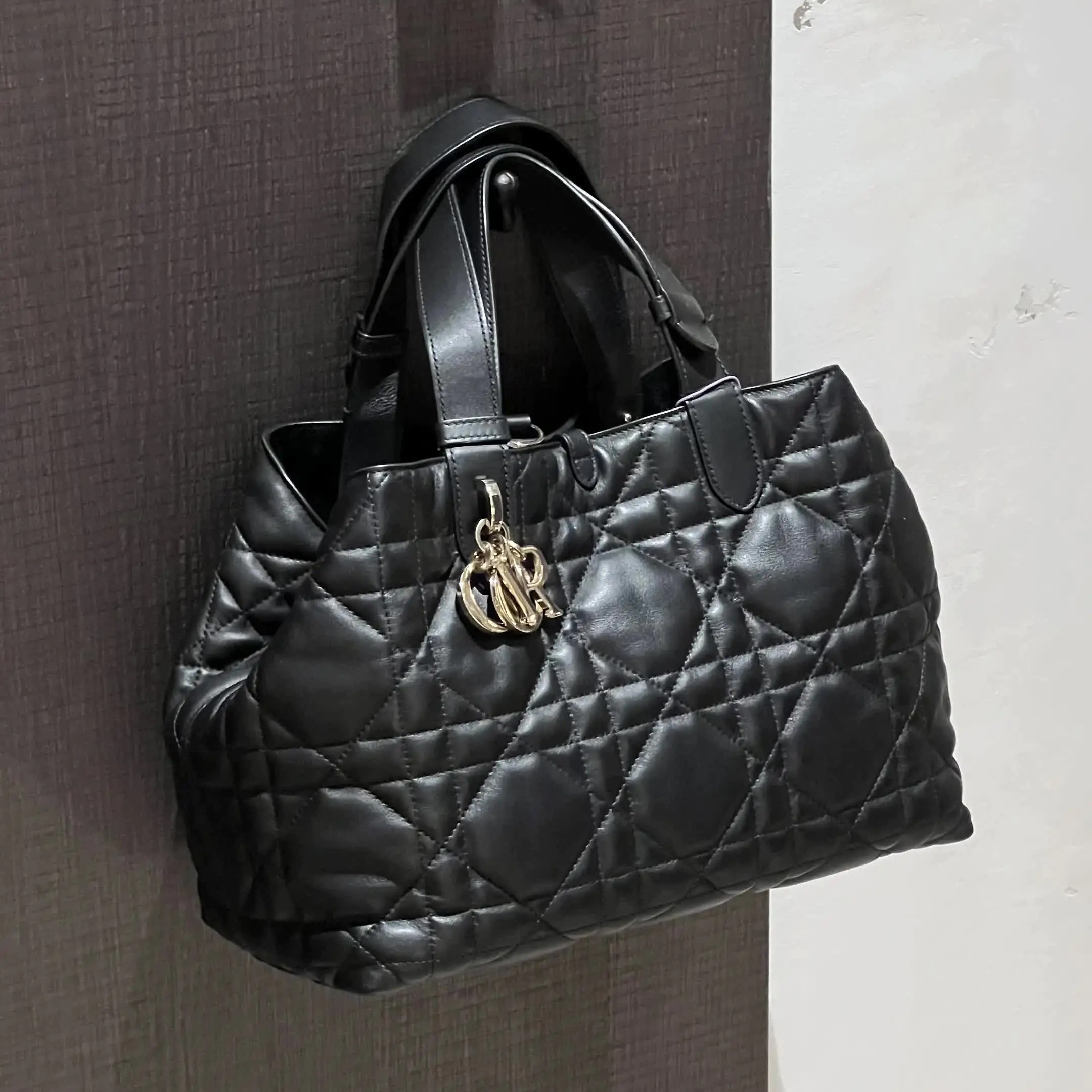 99新 DIOR/迪奥 0629 黑金土著toujours手提包中号