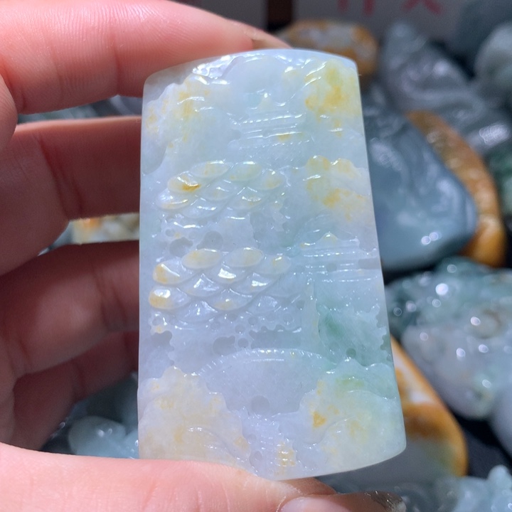 翡翠未镶嵌颈饰保真天然A货翡翠