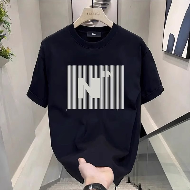 黑色新潮纯棉印花男士短袖T恤夏季爆款半袖休闲百搭圆领时尚