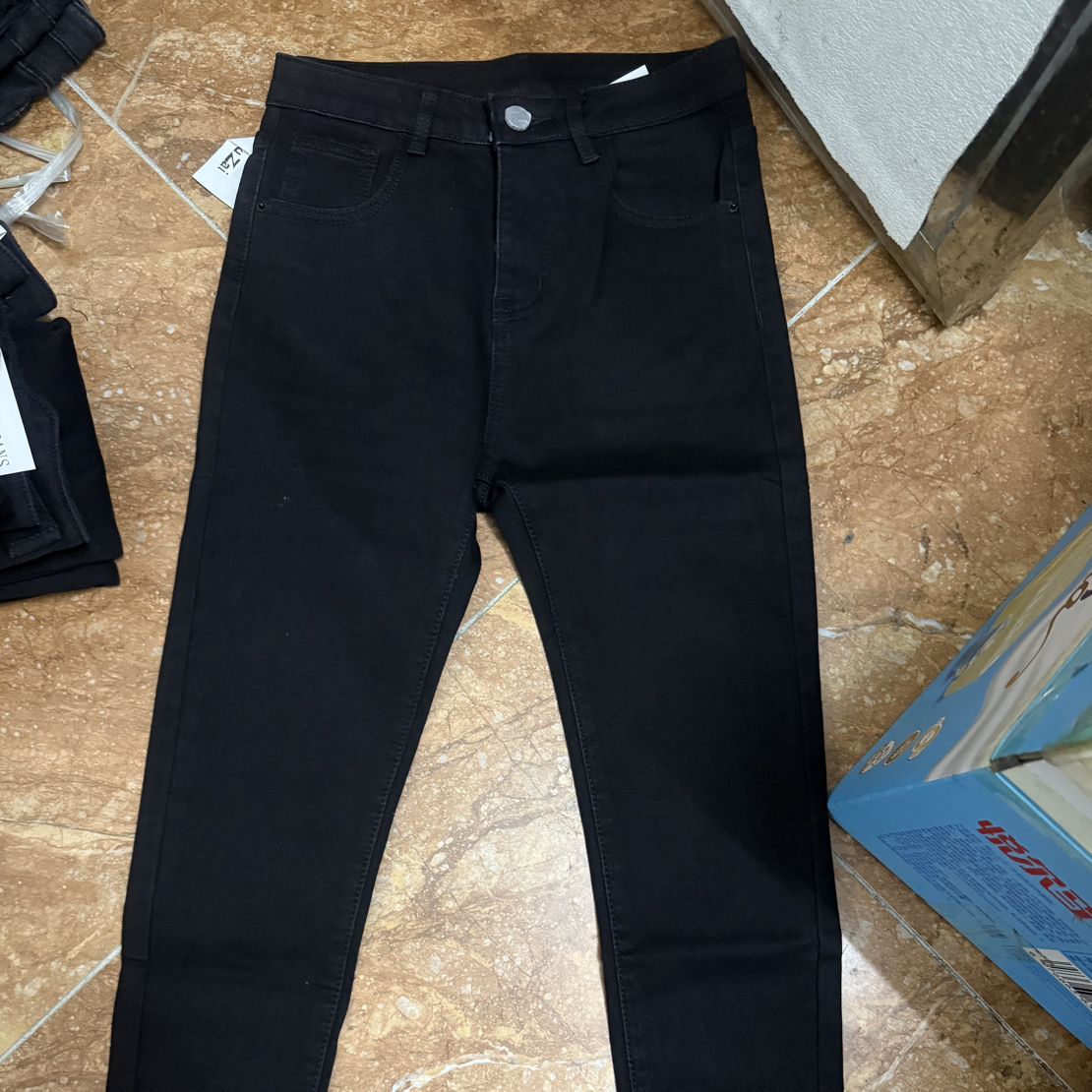 女士高腰显瘦弹力修身灰色黑色小脚铅笔牛仔裤秋冬季紧身裤