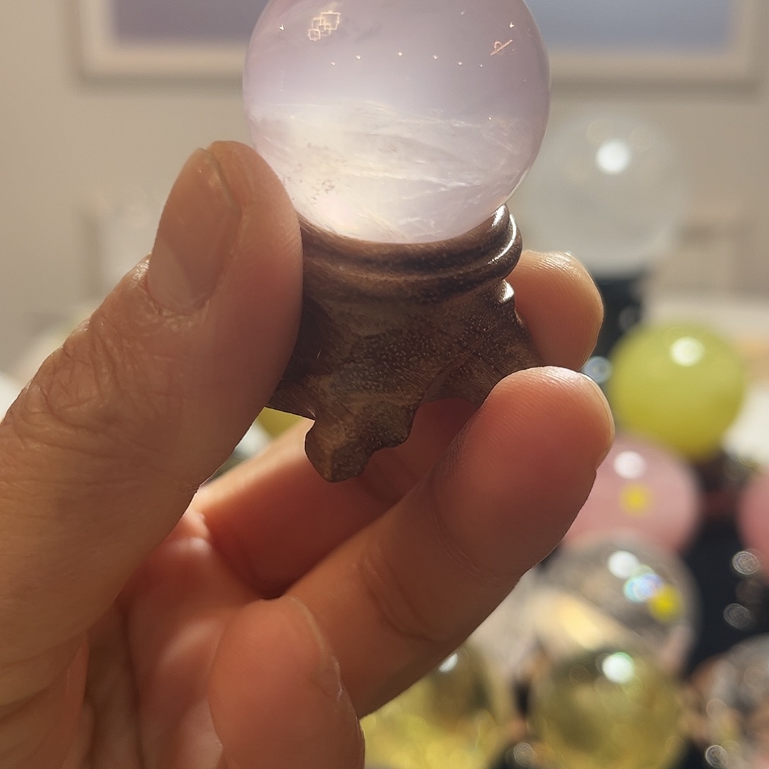 水晶粉色水晶球卡2.38未镶嵌