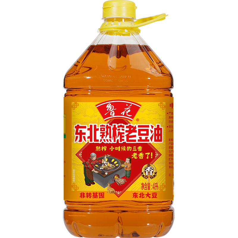 东北熟榨老豆油4L*1食用油大豆油粮油大豆油非转基因精炼
