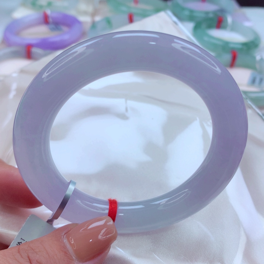 翡翠手镯（圆镯）未镶嵌师妹冰胶紫