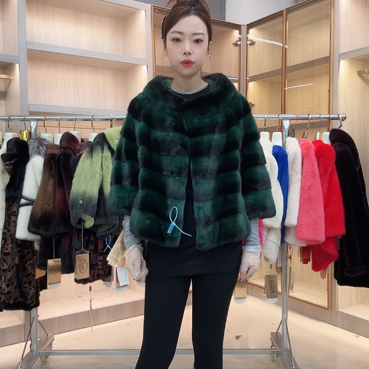 绿色横排貂皮yh0446