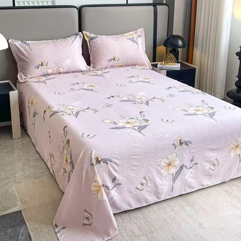 云纱棉舒适直角床上床单-蝶舞灰