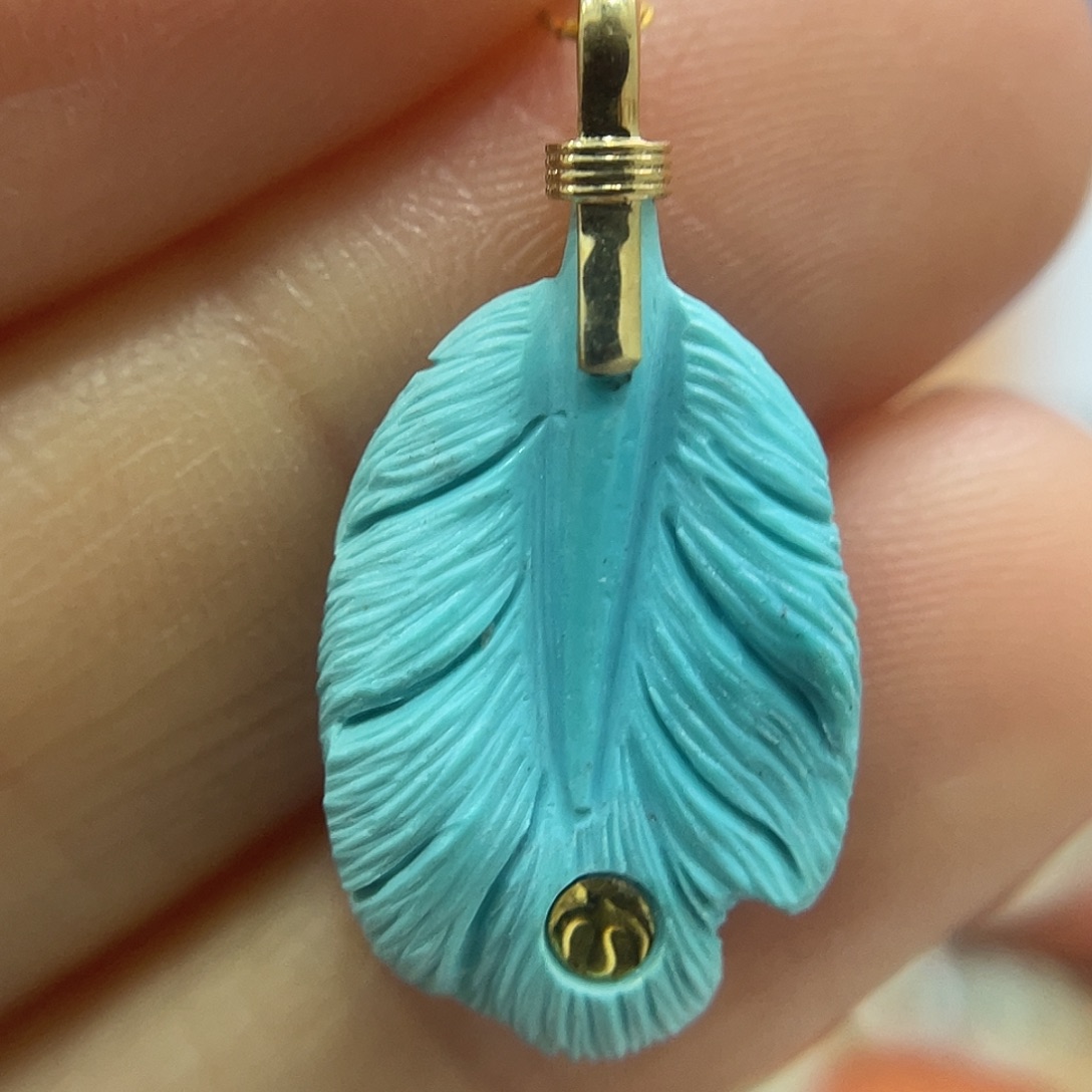 绿松石18K金镶嵌珠宝奇石