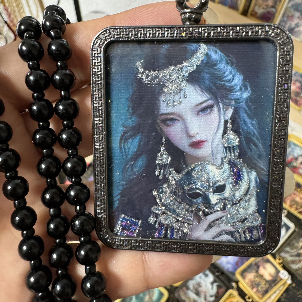 唐卡 钛钢 合金壳子 彩金 描金 
