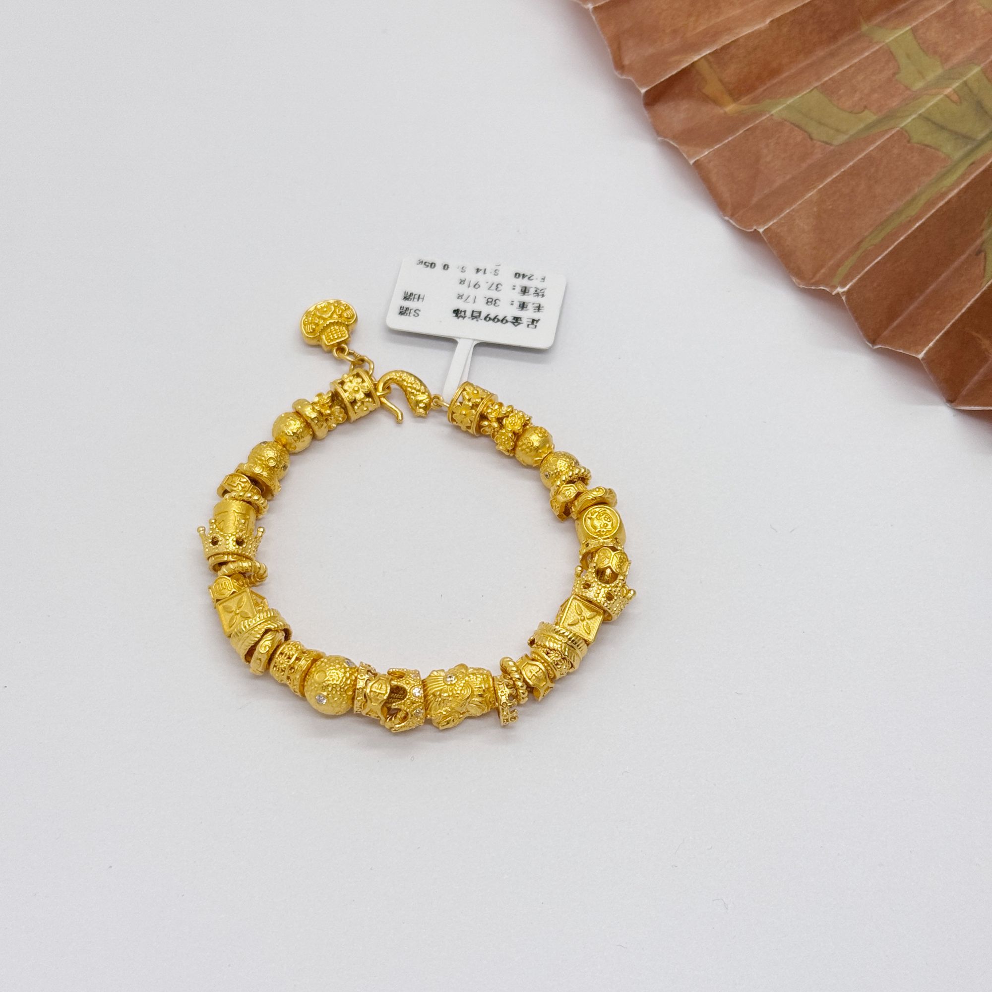 足金999手工盘缠 跑环 14.5CM 37.91