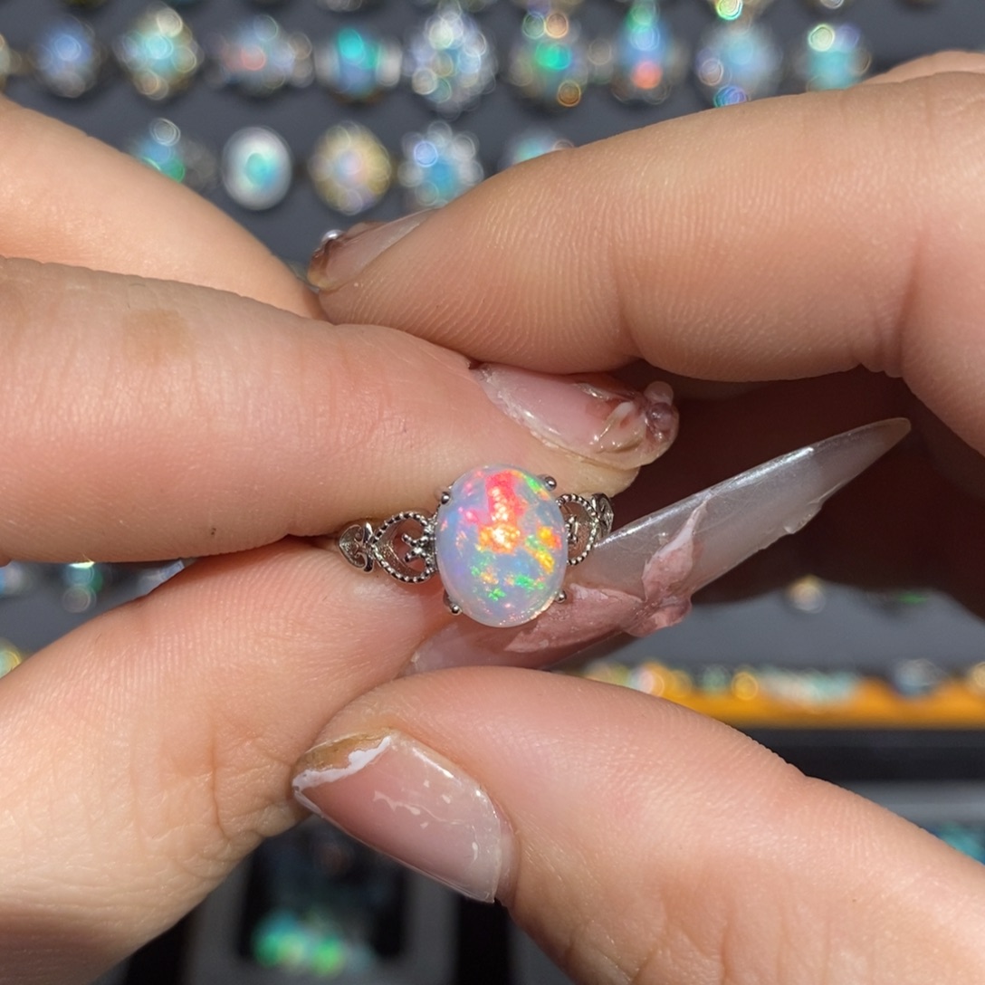 欧泊银S925镶嵌戒指