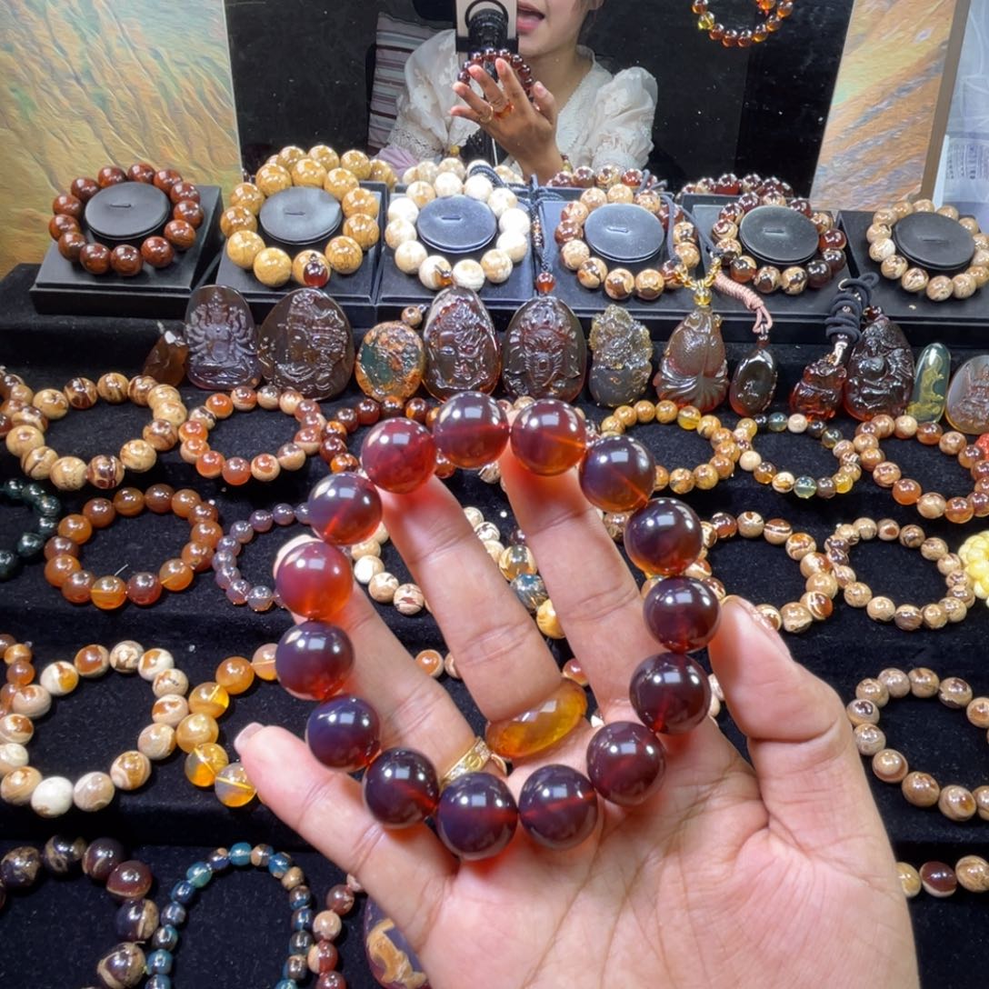 W***。未镶嵌琥珀手链紫罗兰15