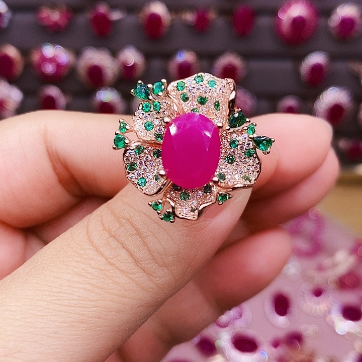 银S925镶嵌红宝石戒指