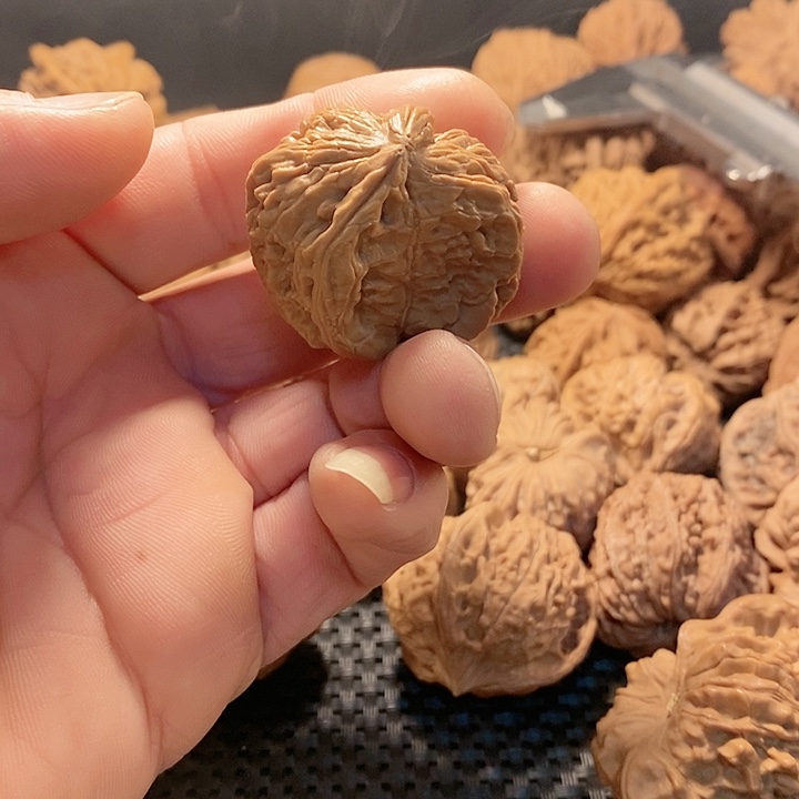 把件文玩核桃白师子半壁有点黄尖