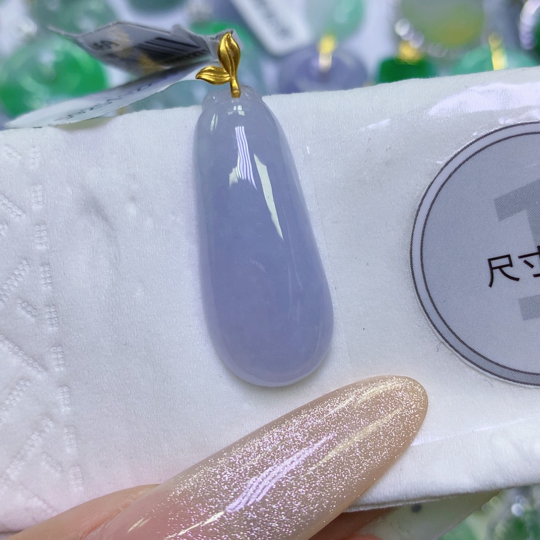 翡翠18K金镶嵌颈饰天然缅甸翡翠a货百元以上9元证书费自理