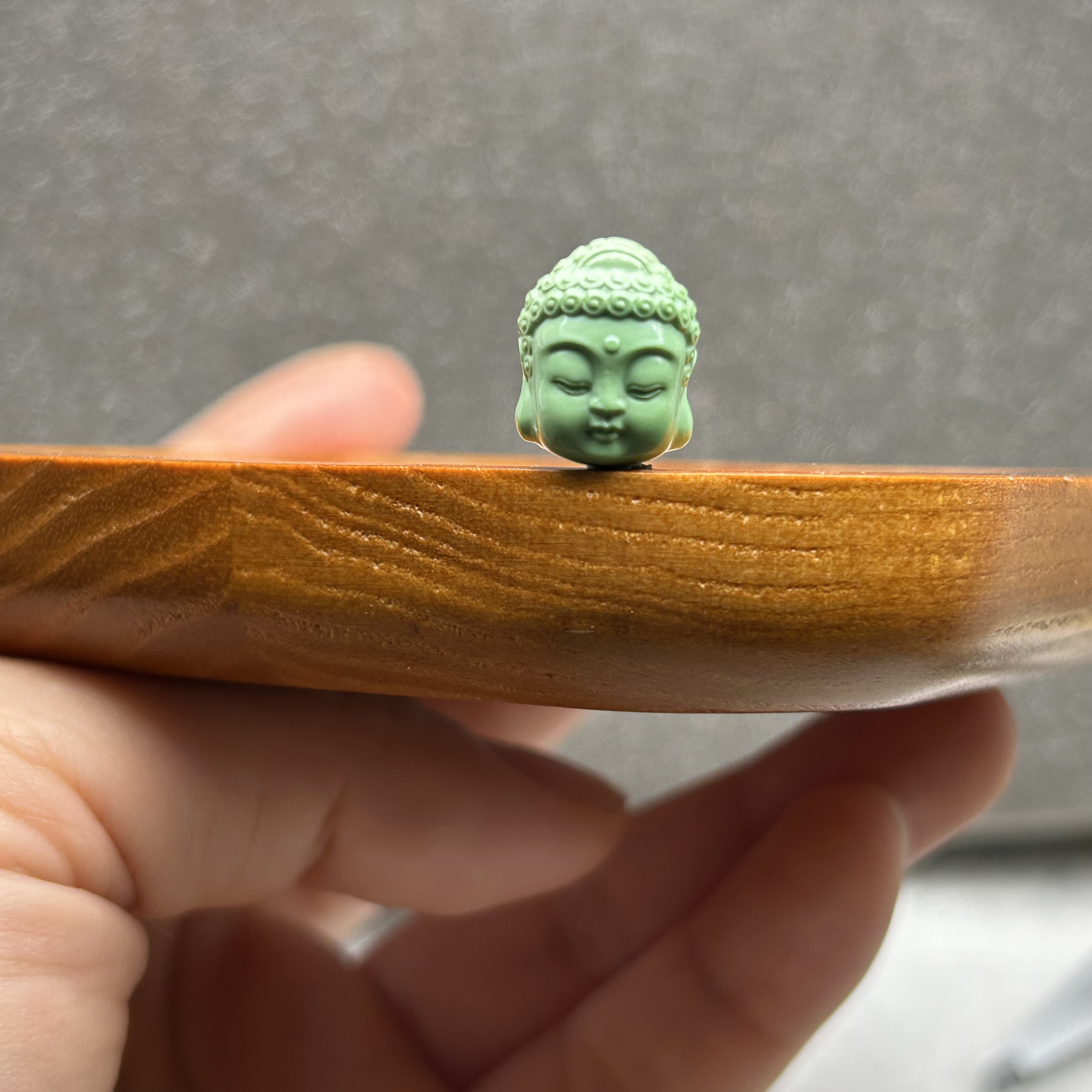 原矿绿松石高瓷精雕佛头