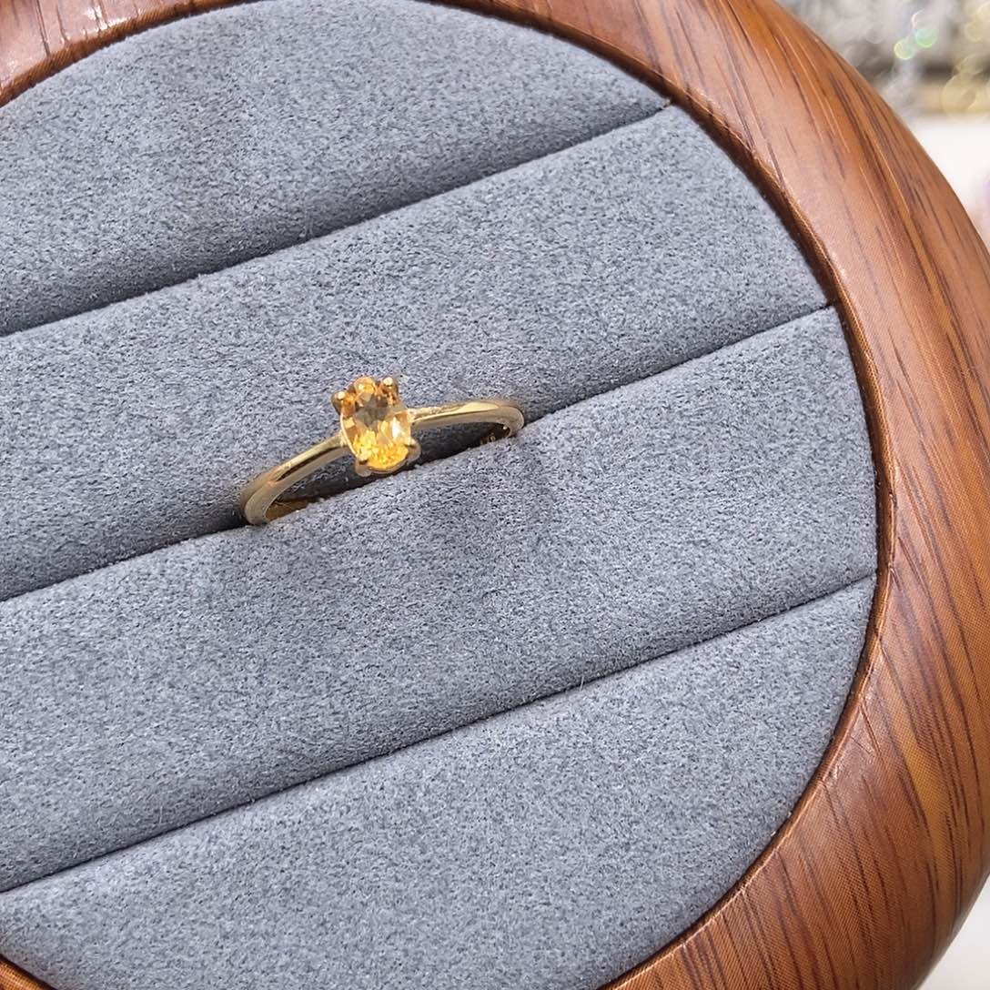 黄晶银S925镶嵌戒指