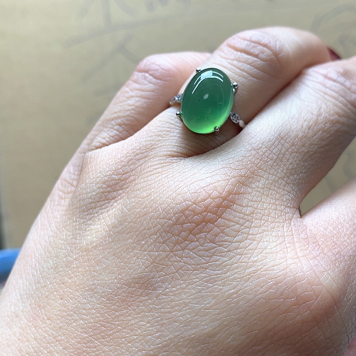 水晶水晶戒指银S925镶嵌