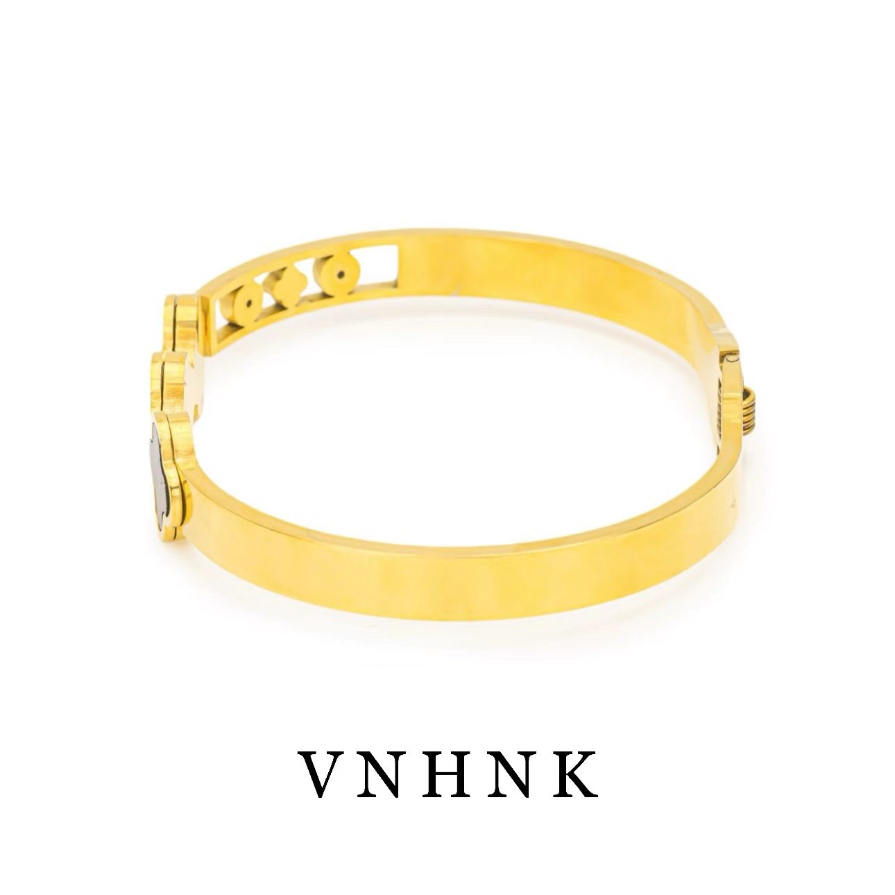 钛钢合成锆石手镯 美可儿  D172   金色 (50x55mm）气质手镯