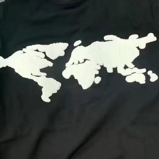 G哦哦D地图毛巾绣重工短袖