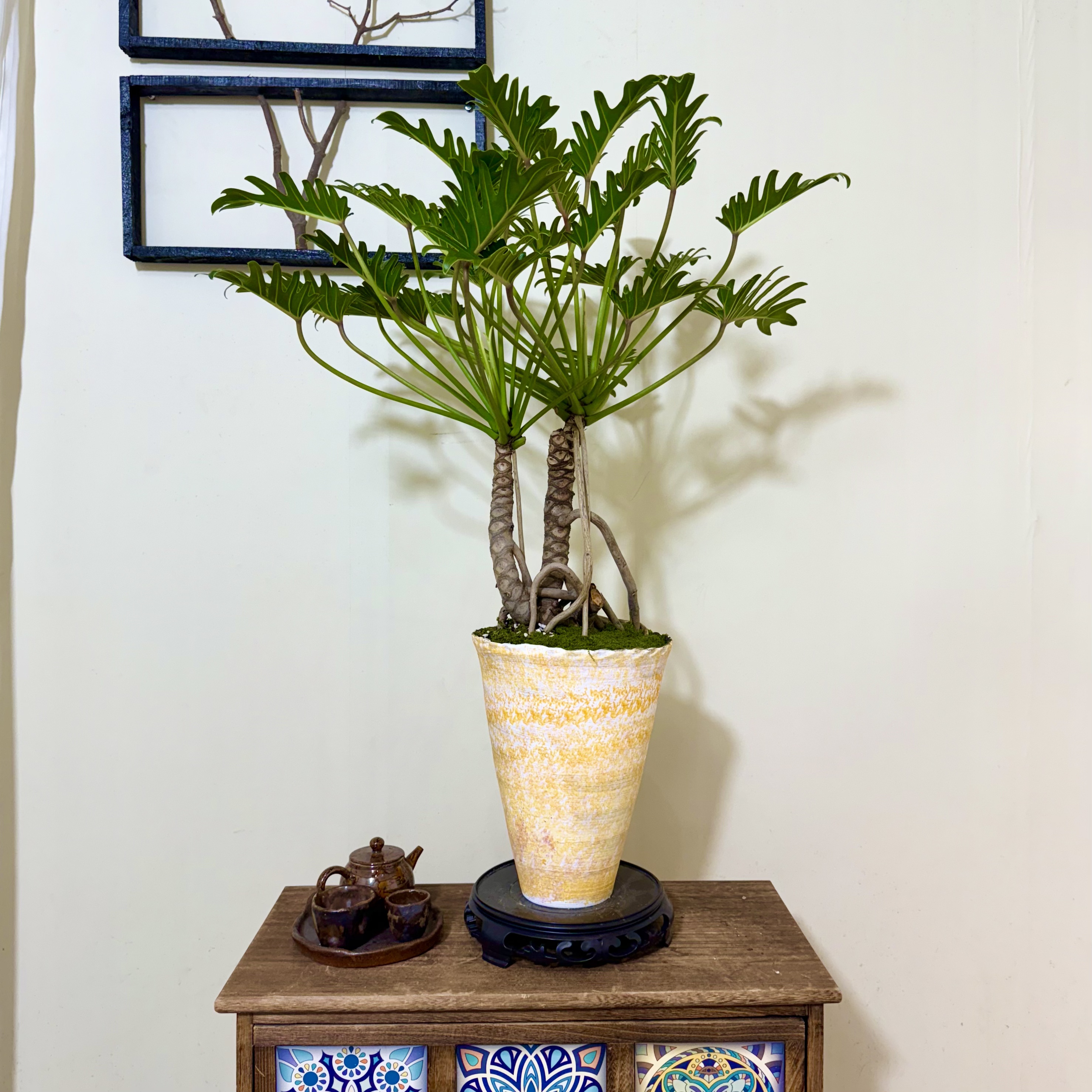 提跟双杆龙鳞小天使+复古油画陶瓷盆