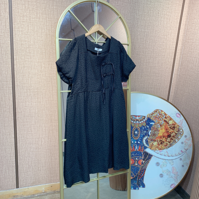 MM157孕妇黑色连衣裙M90-120L130XL140XXL150