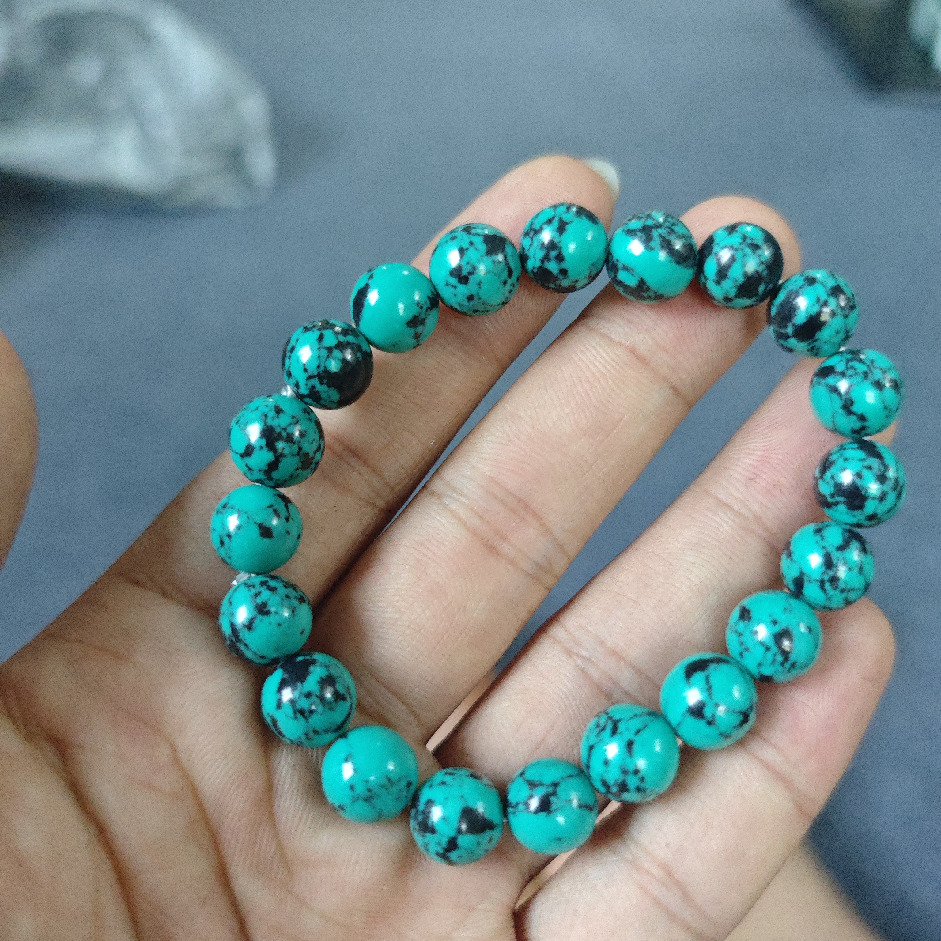 A50绿乌花10mm手串