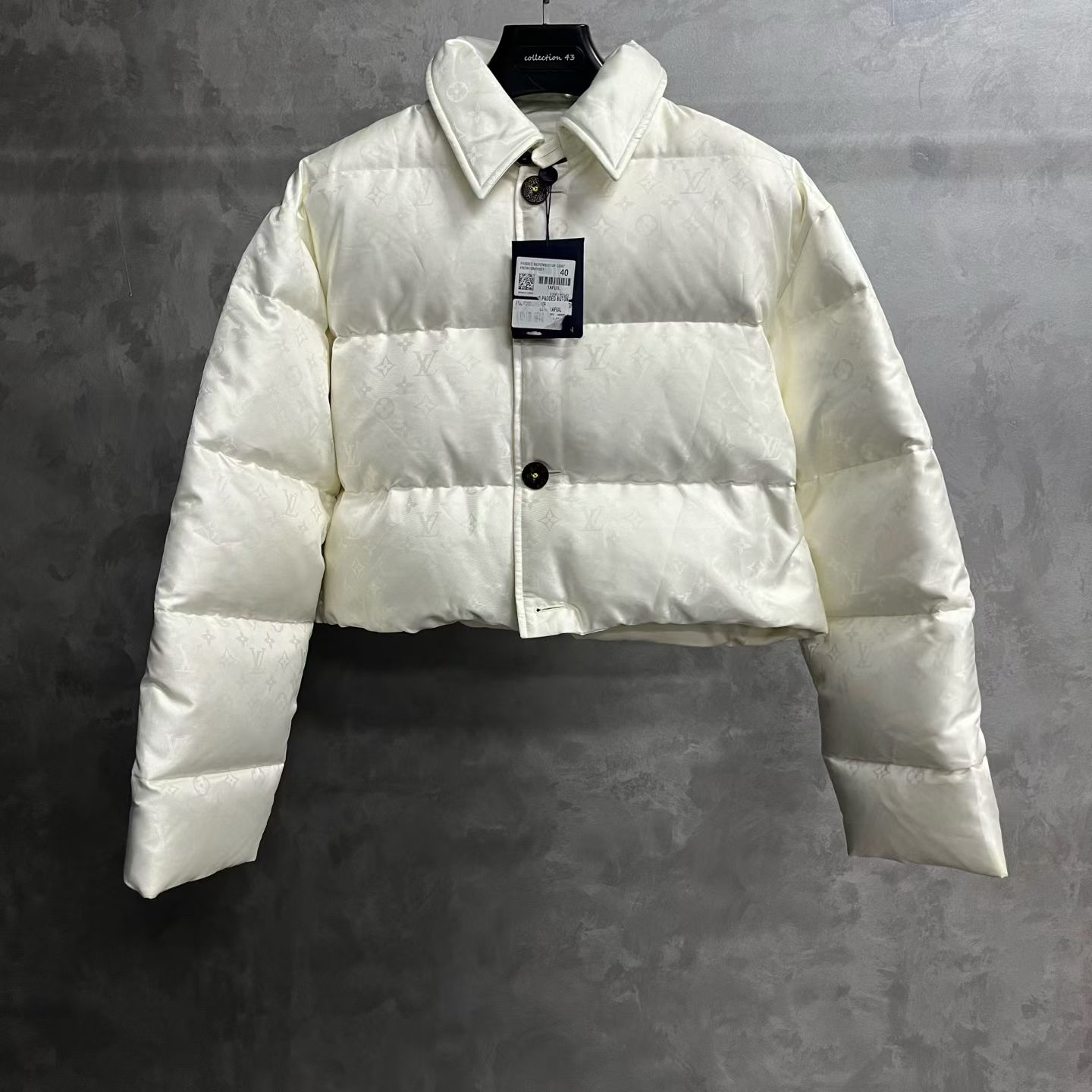 未使用 LouisVuitton/路易威登 白色翻领纽扣短款长袖夹克外套/40