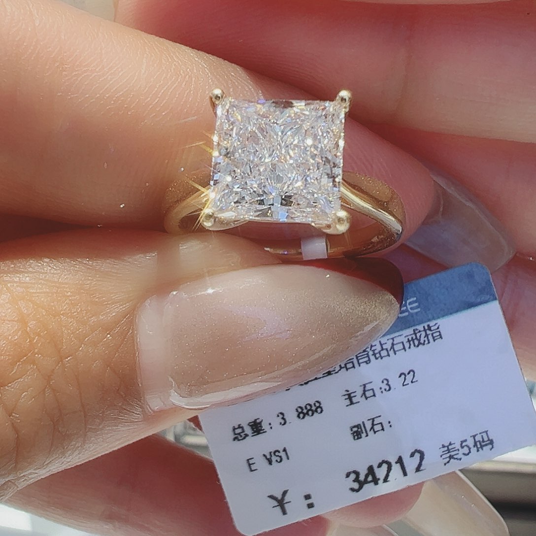 实验室培育钻石18K金镶嵌3.22ct10-11
