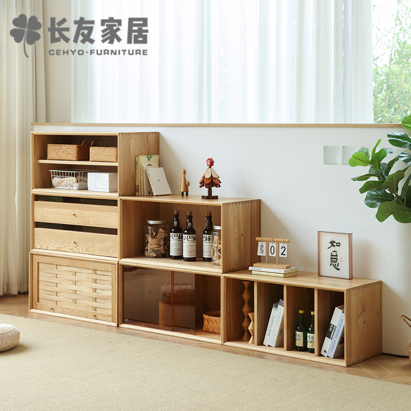 自由搭组合柜电视柜全实木白蜡木台上柜客厅柜子家用原木风斗柜