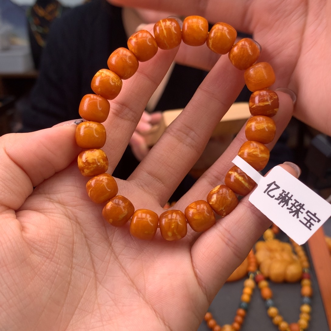 蜜蜡手串未镶嵌天然