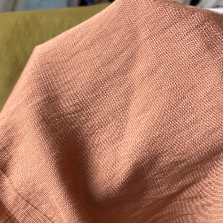 天丝（莱赛尔纤维）粉橙色棉麻3米