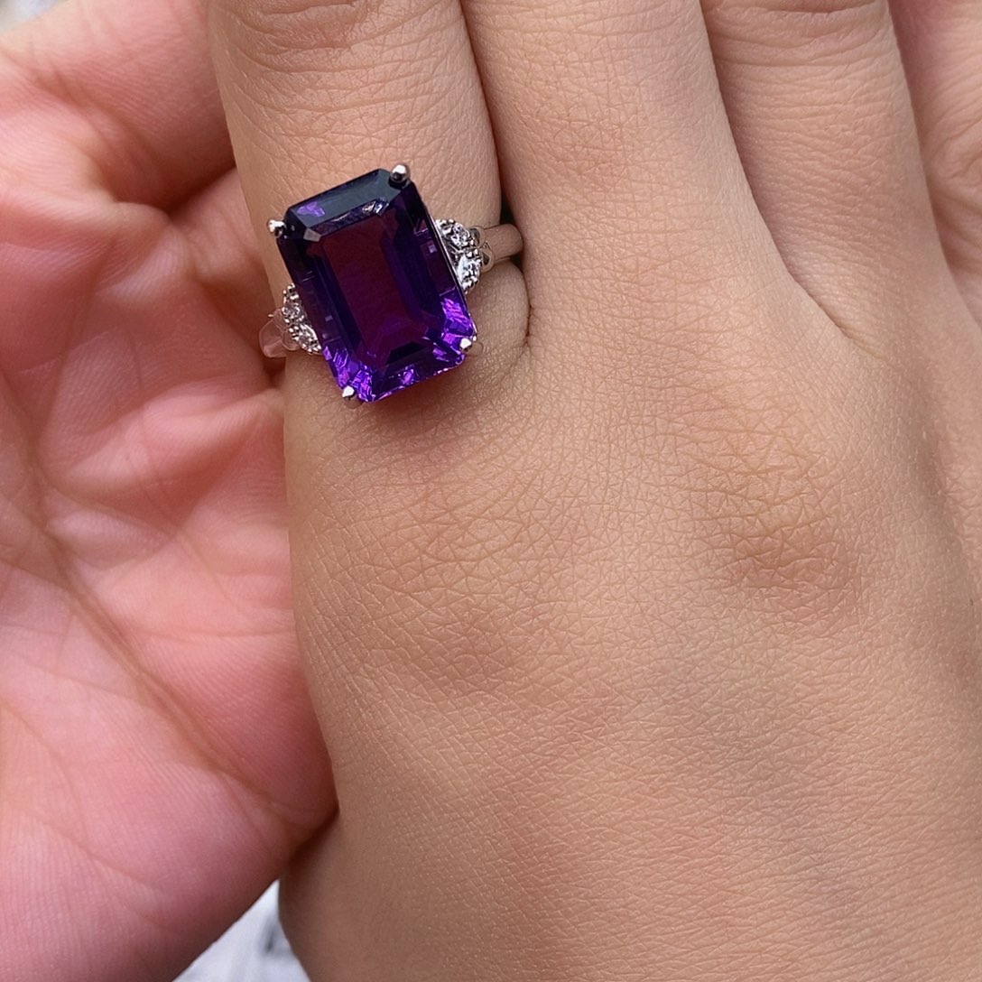 紫晶纯天然无优化紫水晶x银S925镶嵌小****?