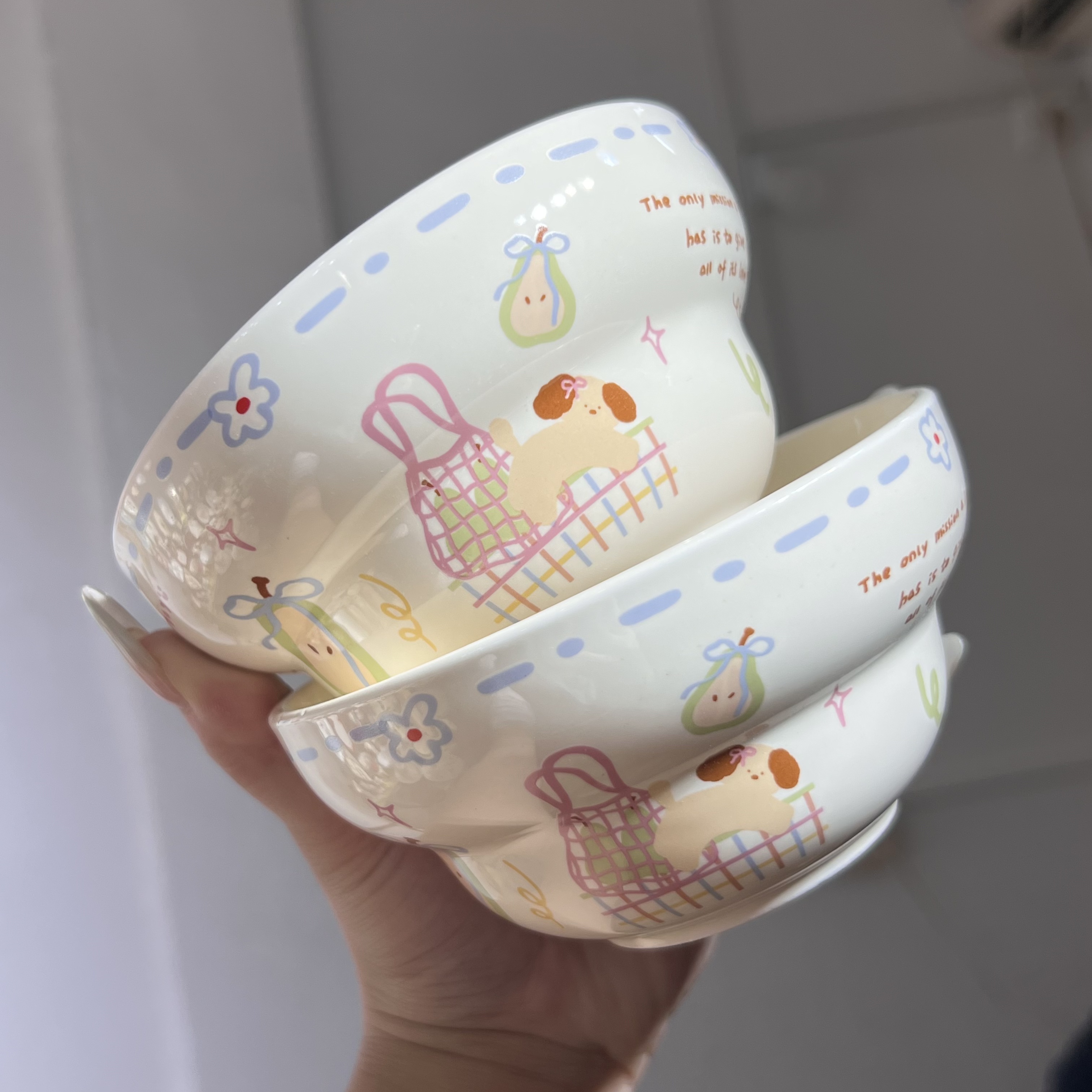 【嘟嘟好】出口高货 梨狗的世界 米饭碗 5英寸葫芦碗 创意陶瓷碗