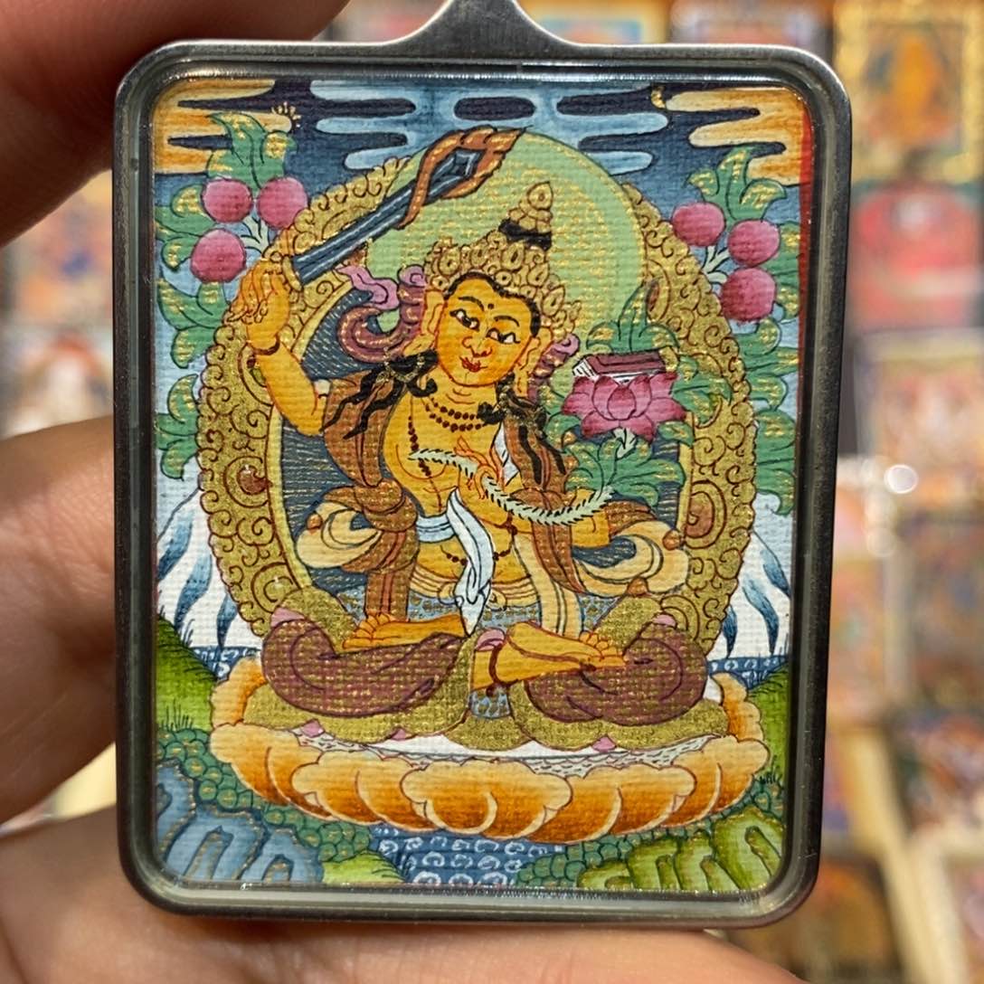 吊坠不*过开播特惠文殊唐卡