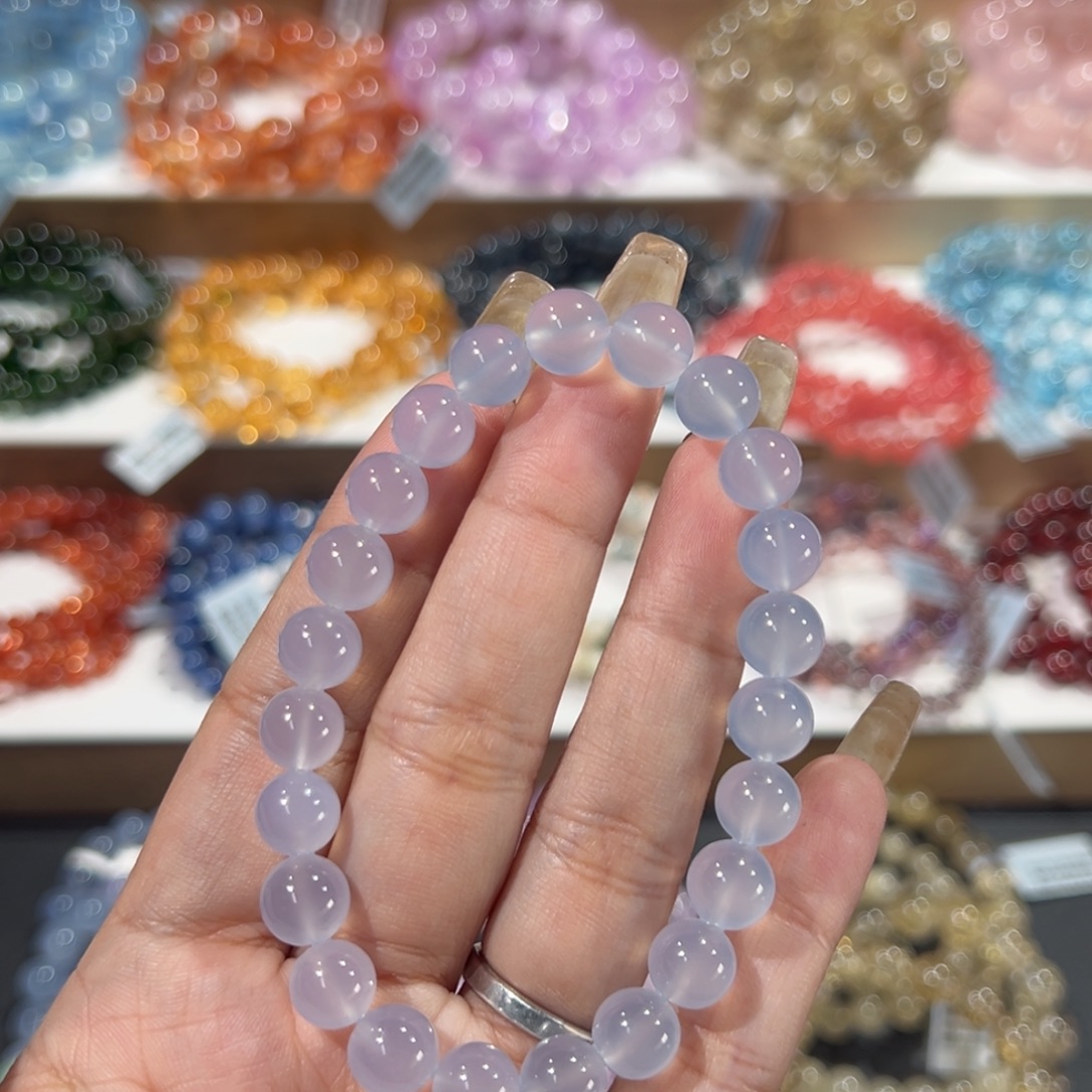 翡翠未镶嵌手饰高货冰种蓝玉髓8.8mm