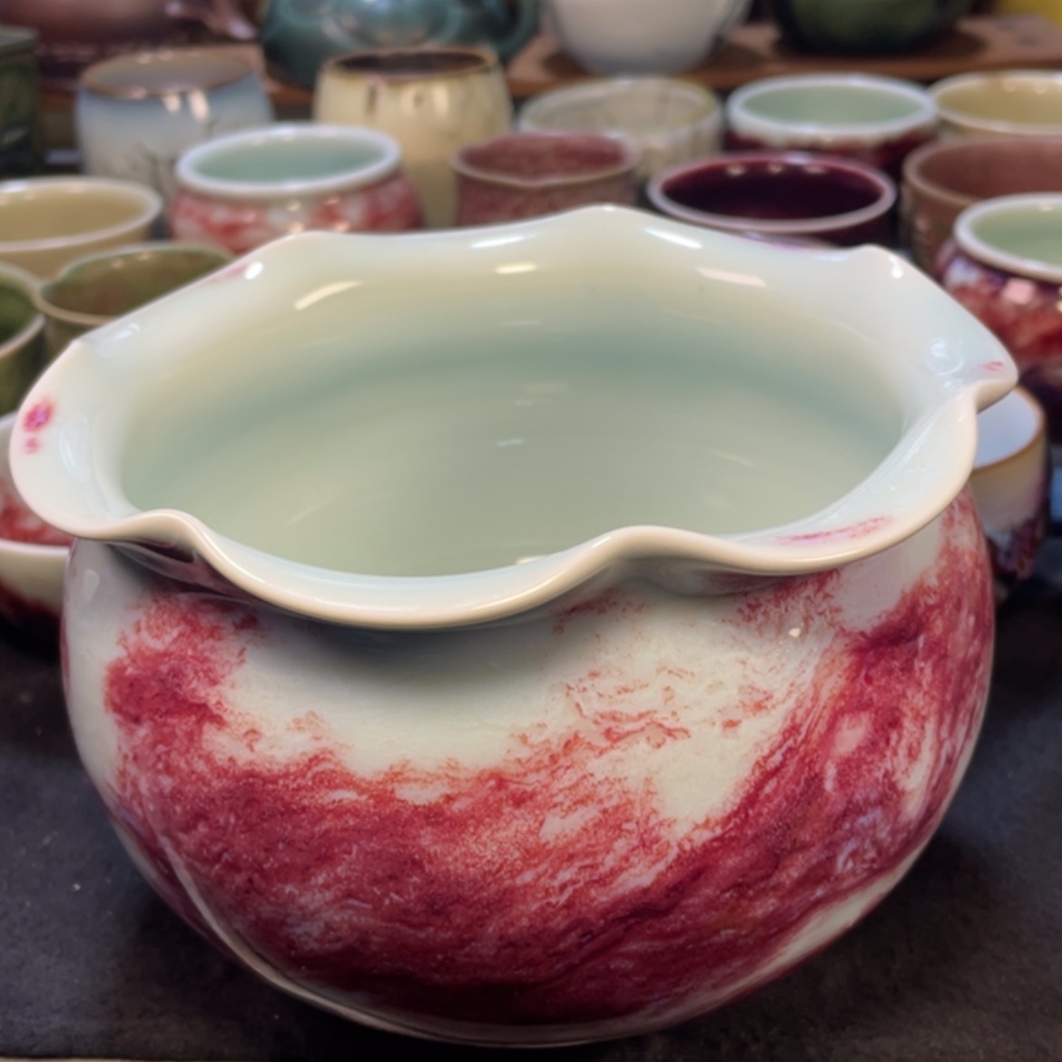 【闪购商品】摆件钧瓷玉石釉荷口洗