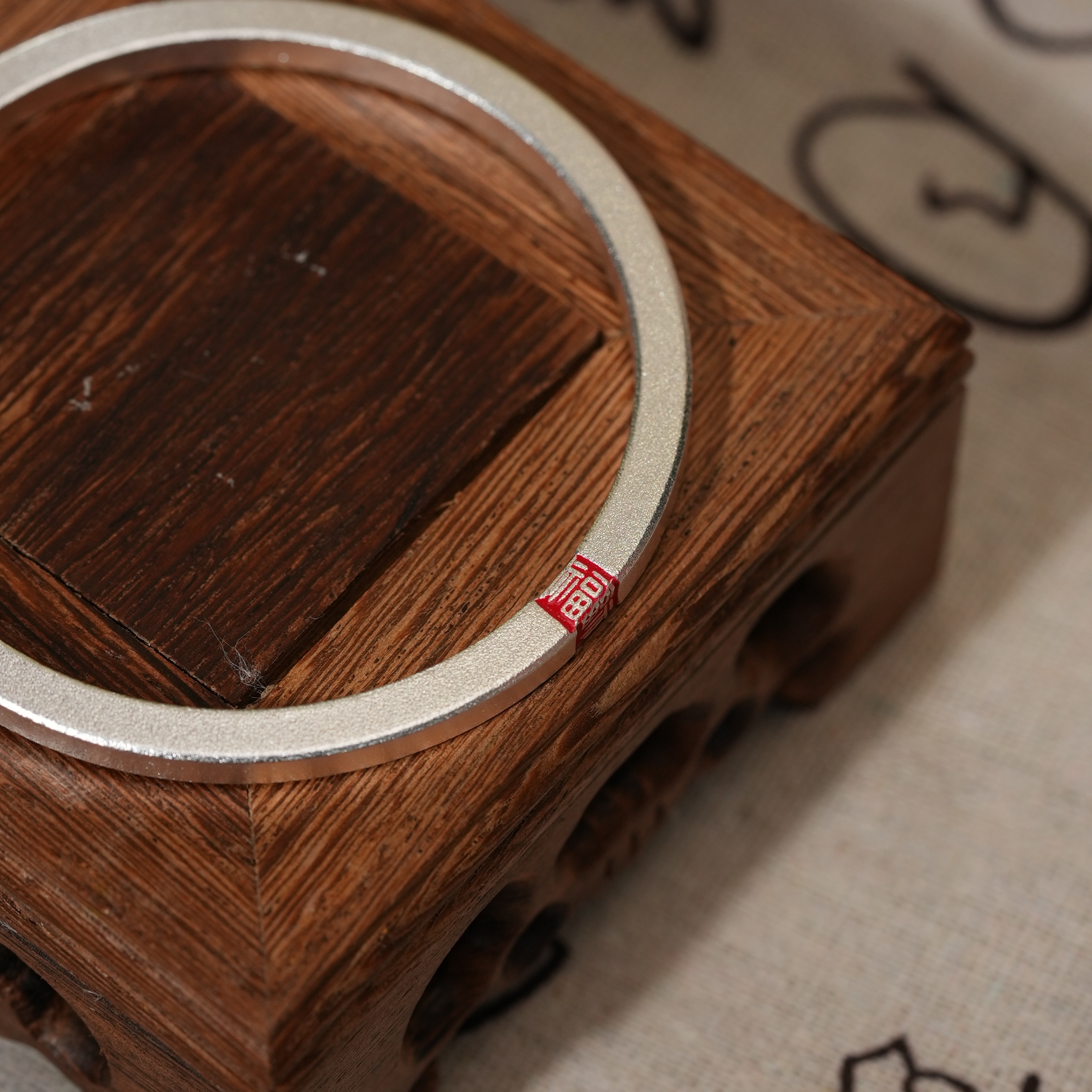 足银手镯 足银手镯四方福字手镯新中式纯银999开口镯送女生礼物