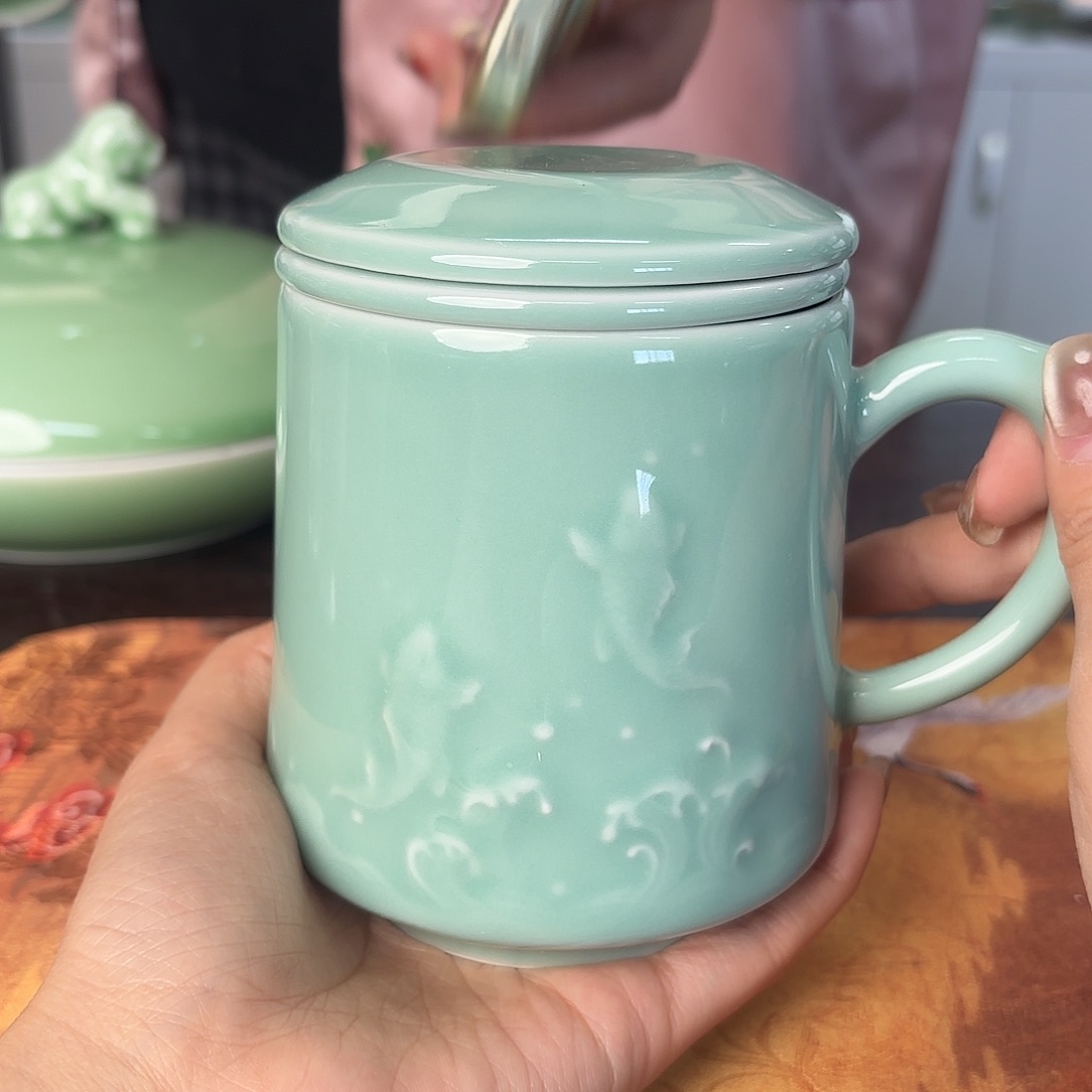 龙泉云间青瓷小米茶器