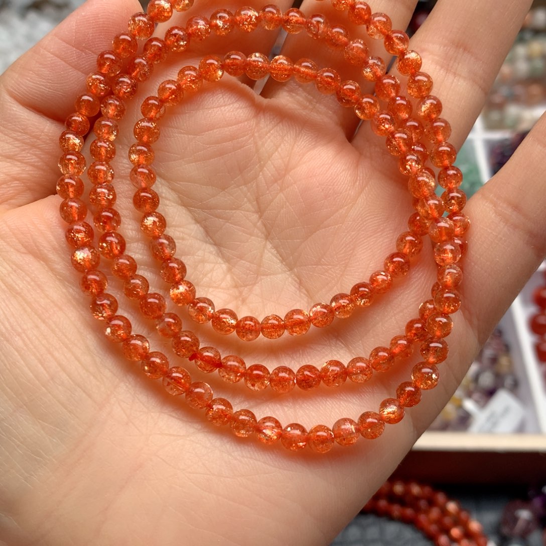 日光石未镶嵌手链金太阳三圈4.2