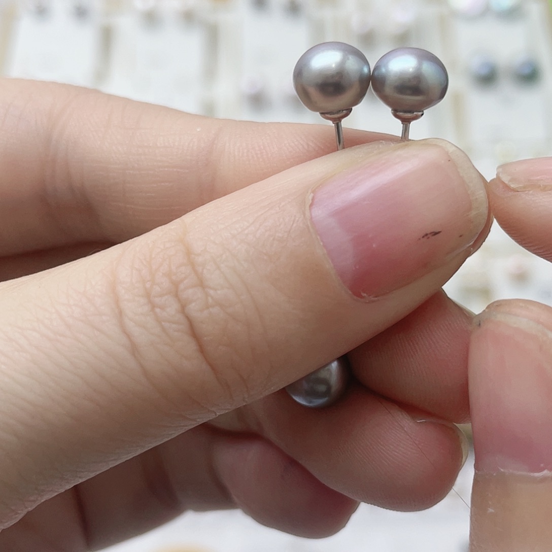 *****淡水珍珠银S925镶嵌耳饰