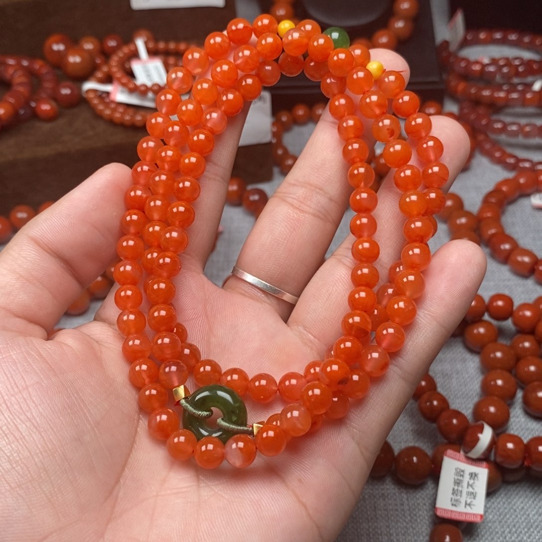 未镶嵌手串南红玛瑙酒*7mm
